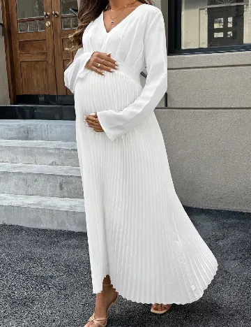 Rochie lunga SHEIN Maternity, alb