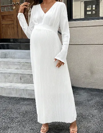 Rochie lunga SHEIN Maternity, alb