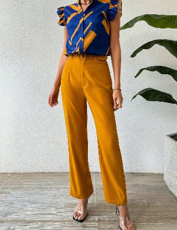 Compleu SHEIN, mustar/albastru