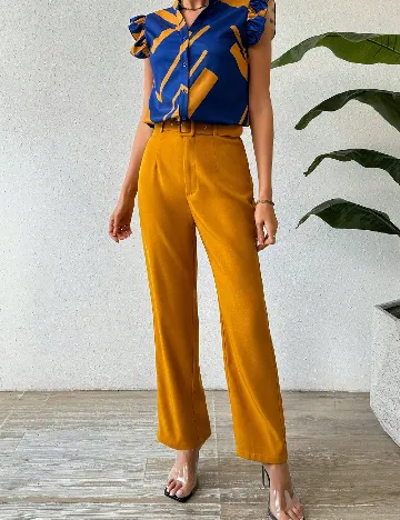 Compleu SHEIN, mustar/albastru