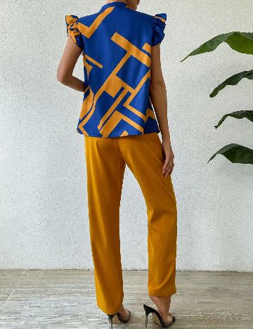 Compleu SHEIN, mustar/albastru