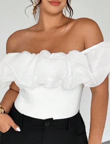 Bluza SHEIN CURVE, alb