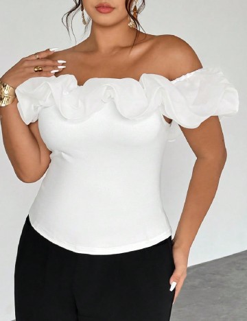 Bluza SHEIN CURVE, alb