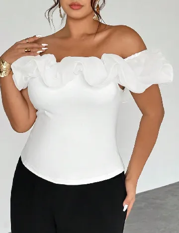 Bluza SHEIN CURVE, alb