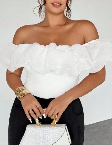 Bluza SHEIN CURVE, alb