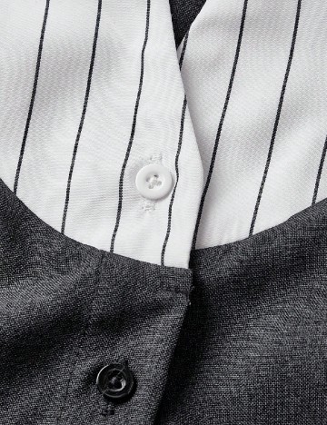 Camasa SHEIN, alb/gri inchis