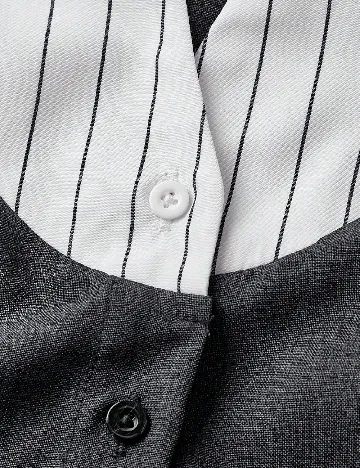 Camasa SHEIN, alb/gri inchis