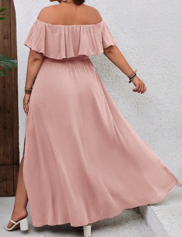 Rochie lunga SHEIN CURVE, roz pudra inchis