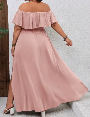 Rochie lunga SHEIN CURVE, roz pudra inchis