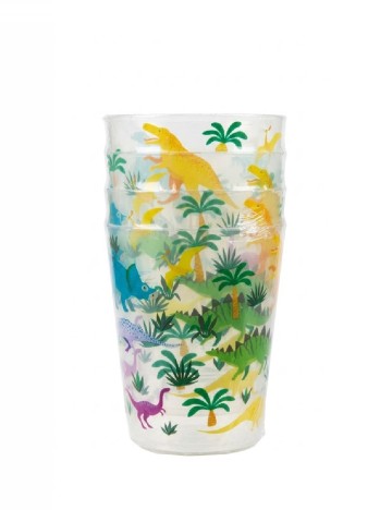 Set pahare din plastic 4 bucati, mix culori