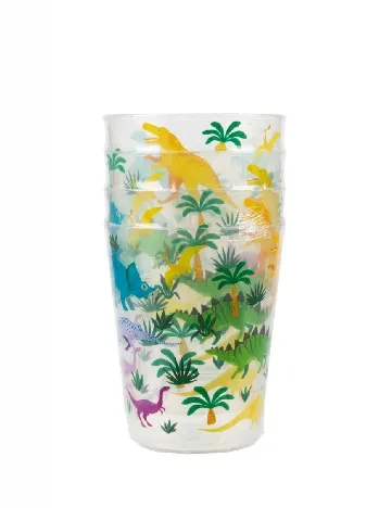 Set pahare din plastic 4 bucati, mix culori