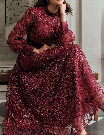 Rochie lunga Anewsta, visiniu