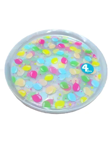 Set farfurii plastic reutilizabile 4 bucati ACTION, mix culori