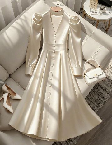 Rochie medie SHEIN, crem