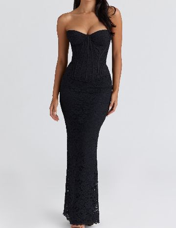 Rochie lunga House of CB, negru