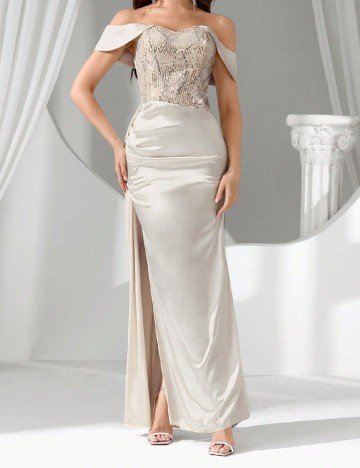 Rochie lunga SHEIN, crem