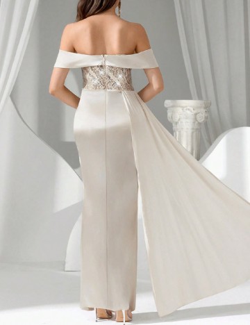 Rochie lunga SHEIN, crem