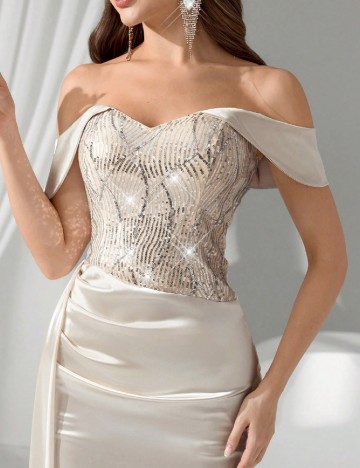 Rochie lunga SHEIN, crem