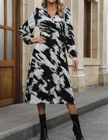 Rochie medie SHEIN, gri/negru