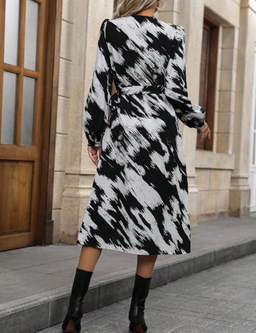 Rochie medie SHEIN, gri/negru