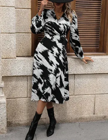 Rochie medie SHEIN, gri/negru