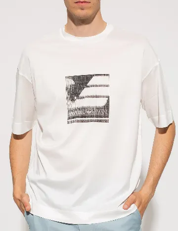 Tricou Oversize Emporio Armani, alb