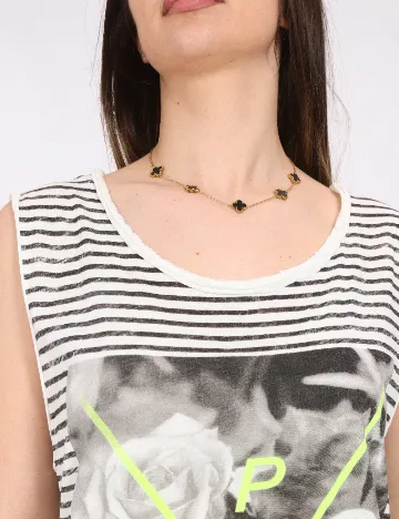 Maiou Pull&Bear, alb/negru