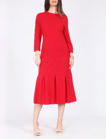 Rochie medie Vila, rosu