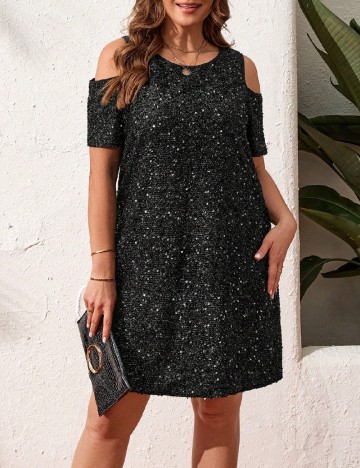 Rochie scurta Emery Rose Curve, negru