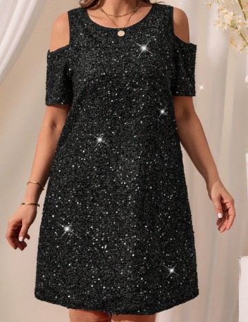 Rochie scurta Emery Rose Curve, negru