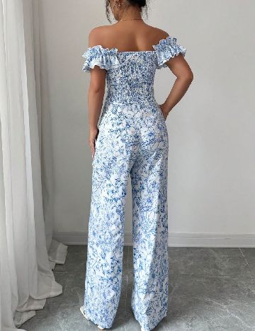 Compleu SHEIN, albastru/alb