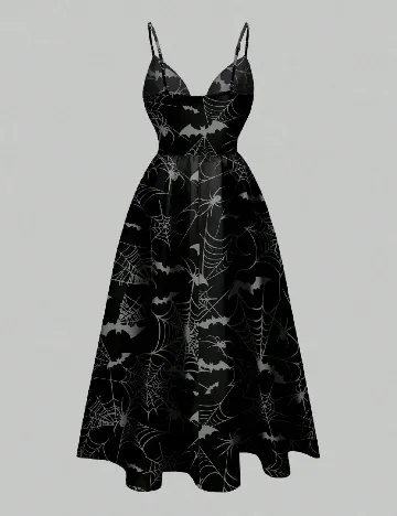 Rochie medie Romwe, negru