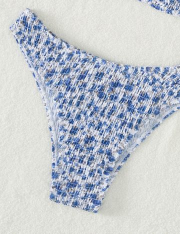 Costum de baie SHEIN, albastru/alb