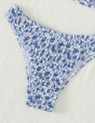 Costum de baie SHEIN, albastru/alb