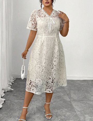 Rochie medie SHEIN CURVE, alb