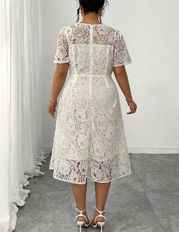 Rochie medie SHEIN CURVE, alb