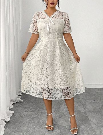 Rochie medie SHEIN CURVE, alb