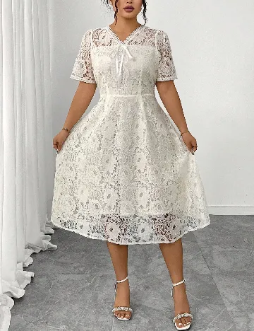 Rochie medie SHEIN CURVE, alb