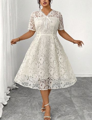 Rochie medie SHEIN CURVE, alb