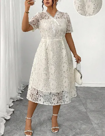 Rochie medie SHEIN CURVE, alb