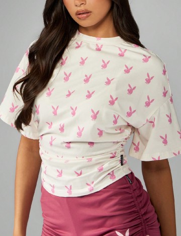 Bluza Missguided, alb/roz