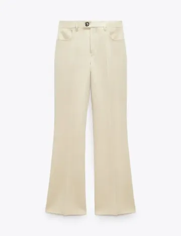 Pantaloni Zara, crem
