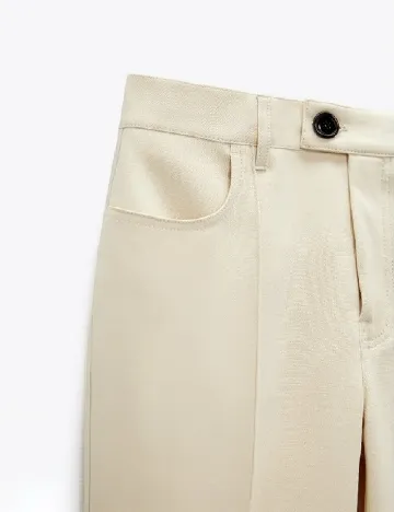 Pantaloni Zara, crem