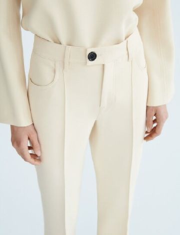 Pantaloni Zara, crem