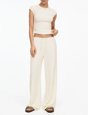 Pantaloni Pull&Bear, crem