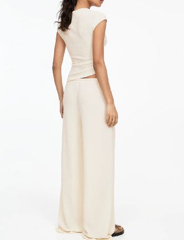 Pantaloni Pull&Bear, crem