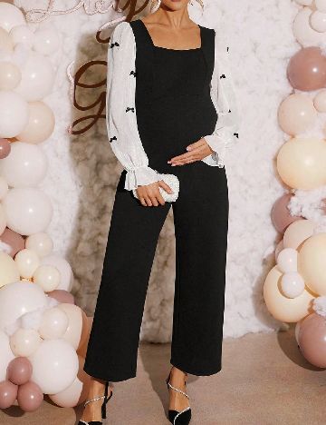 Salopeta SHEIN Maternity, negru