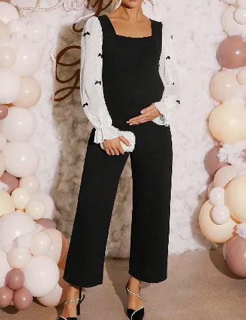 Salopeta SHEIN Maternity, negru