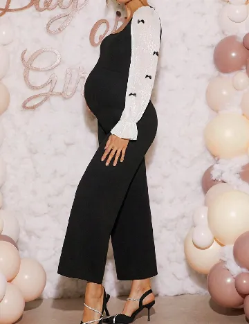 Salopeta SHEIN Maternity, negru