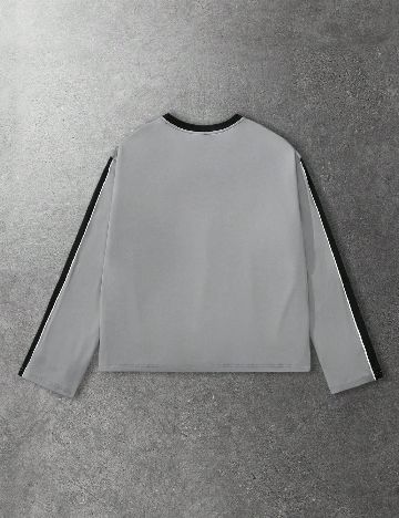 Bluza Oversize Romwe, gri/negru